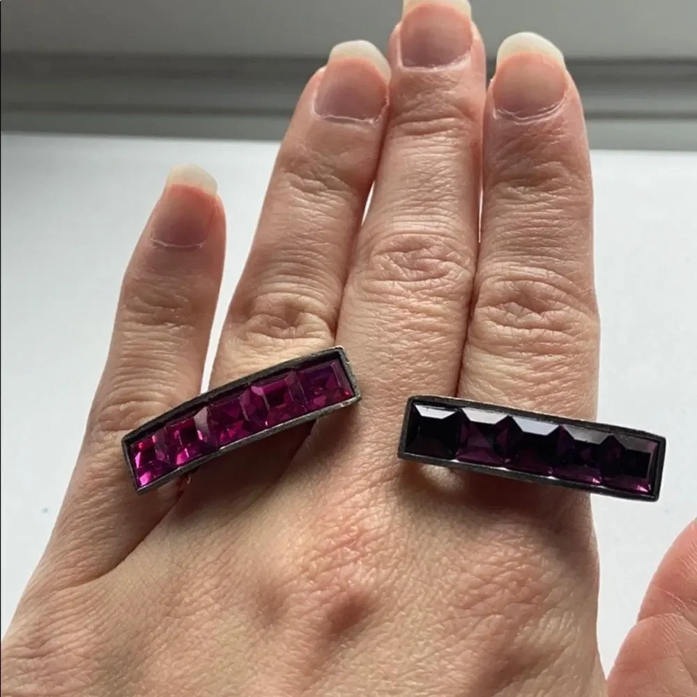 🍭6/$30 Purple jewel bar rings - ~8
